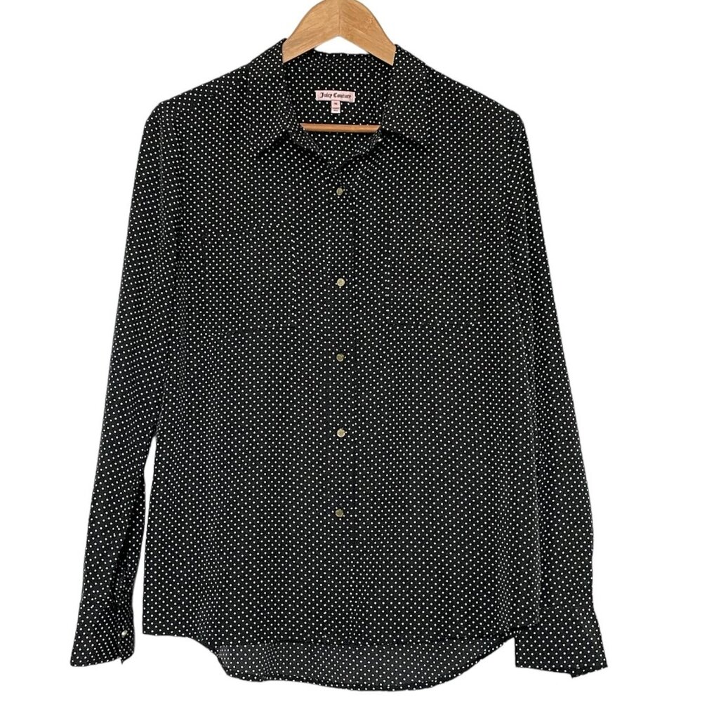 Juicy Couture Women Black Long Sleeve Blouse - Size: Medium